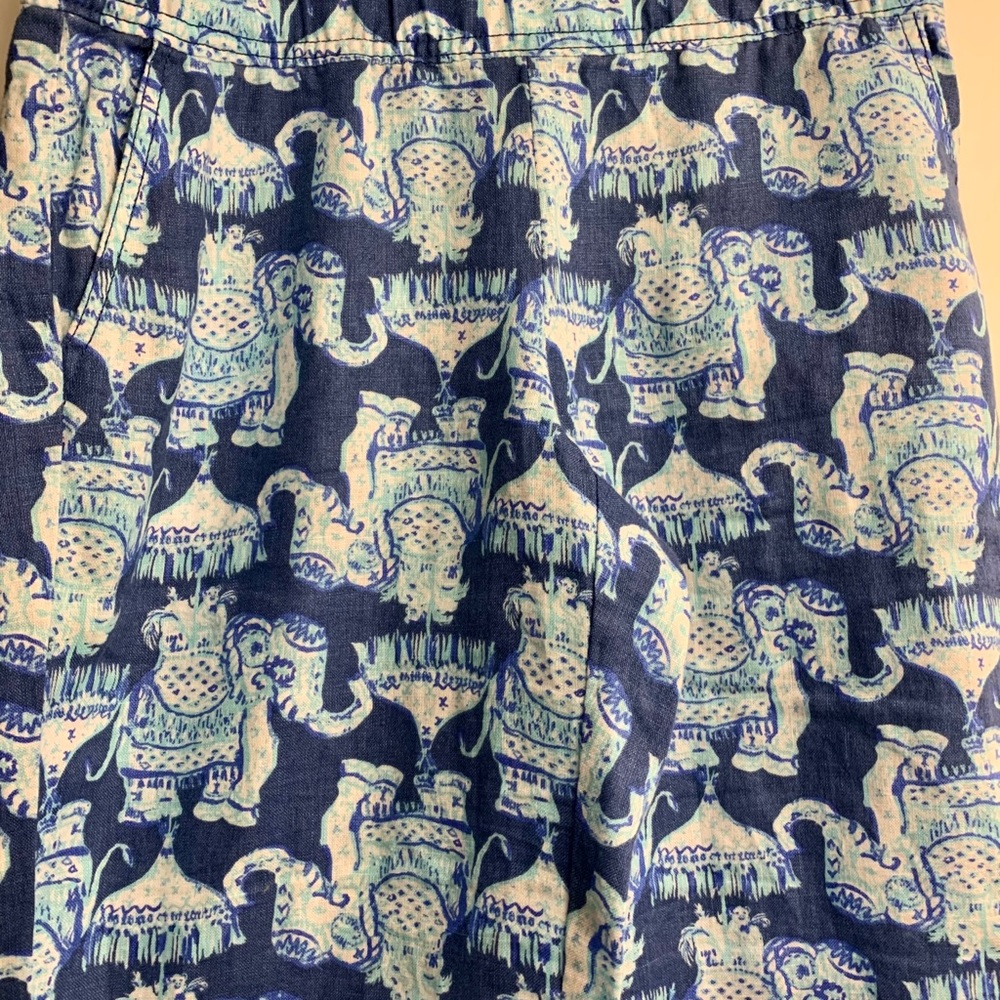 Women’s Lily Pulitzer Elephant Linen Pants Size S